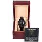 Black Chronograph Watch For Husband + MC (NO ENGRAVING)
