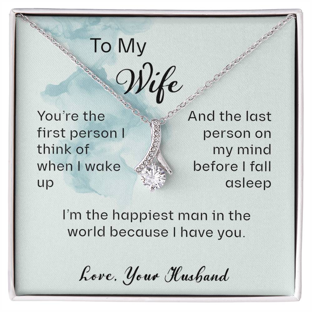 Elegant Ribbon Necklace for Wife